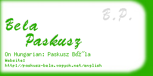 bela paskusz business card